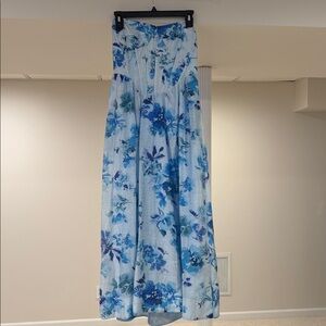 Floral Blue Maxi Skirt
